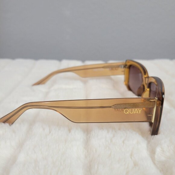 QUAY // ltd ed retro-mod-chic crystal caramel rectangular frames brown lenses main image 10